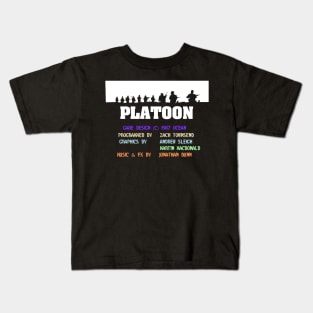 Platoon C64 Credits Screen (Dark Garments ONLY) Kids T-Shirt